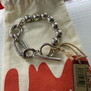 UNO de 50 Silver Beaded Toggle Bracelet